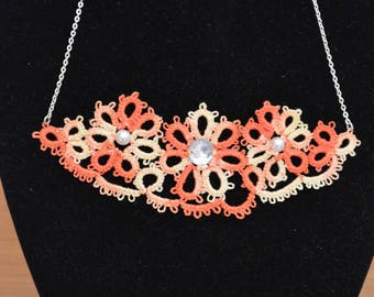 Orange shaded with imitation Pearl Necklace