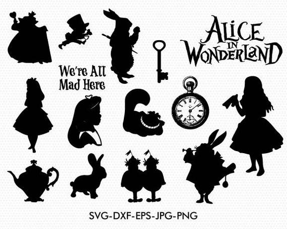 Download alice in wonderland silhouette svg alice in wonderland