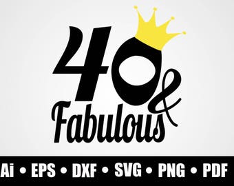 Download Fabulous at 40 svg | Etsy