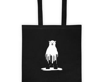 Melting Polar Bear Tote Bag Gift for Climate Change Activist Global Warming Awareness Earth Day for Melting