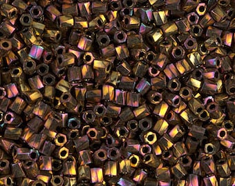 Miyuki 10/0 Twisted Hex Cut Metallic Gold Iris Seed Bead 10 grams