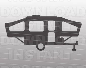 Pop Up Camper SVG File Cutting Template-Vector Clip Art for Commercial & Personal Use-Instant Download-Cricut,Cameo,Explore,Vinyl,Silhouette