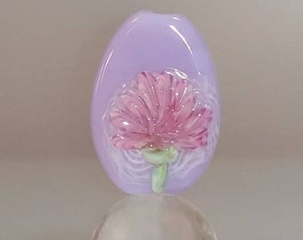 Red Clover Lampwork Glass Focal Bead by Tracy Jerrell Akhtar