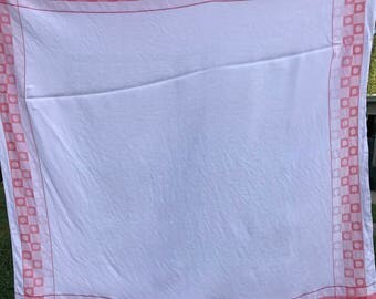Vintage Pink and Red Damask Tablecloth