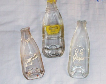Vintage Grape soda pop bottle - NuGrape - O-So Grape - Grape-ette bottle - spoonrest or dish - ashtray - upcycled bottle - melted bottle