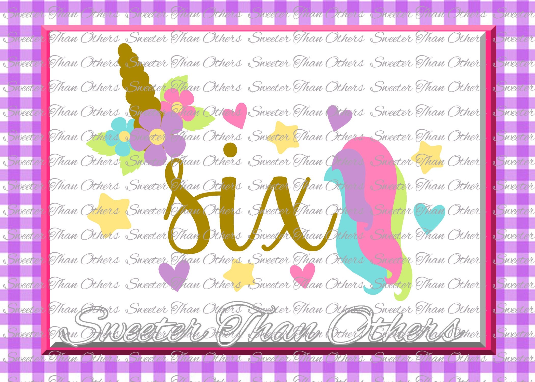 Download Sixth Birthday SVG Birthday Unicorn svg girl Dxf Silhouette