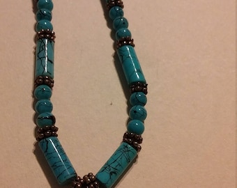 Turquoise and silver necklace