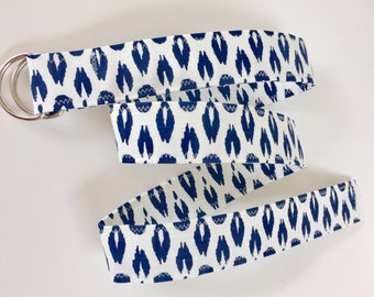 D Ring Belt, women's belt, navy and white s/m, ready to shiop
