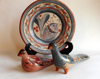 Bol En Poterie Mexicaine - Art Populaire Fait Main - Pièce Unique Décorative