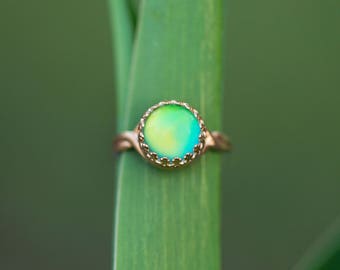 Gold Mood Ring/ Color Changing Ring/ Gold Ring/ Boho Jewelry/ Hippie Ring/ Festival Jewelry/ Mood Jewelry/ Real Mood Ring