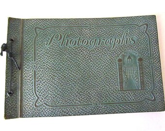 Vintage Art Deco Era Empty Photo Album Verdigris Look