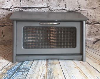 Bread box, gray bread box, grey bread bin, gray kitchen storage, up-cycled bread box, gray kitchen, wood bread box, breadbox,modern kitchen