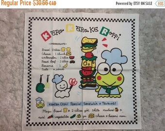 20% OFF 1991 Sanrio Kero Kero Keroppi Tea Towel Sandwich Recipe Kawaii Linen