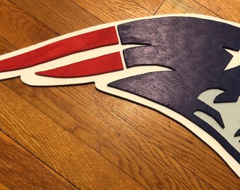 New England Patriots Handmade Wood Sign Rustic Wooden Plaque