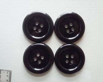 Lot of 4 Extra Large Buttons- Black