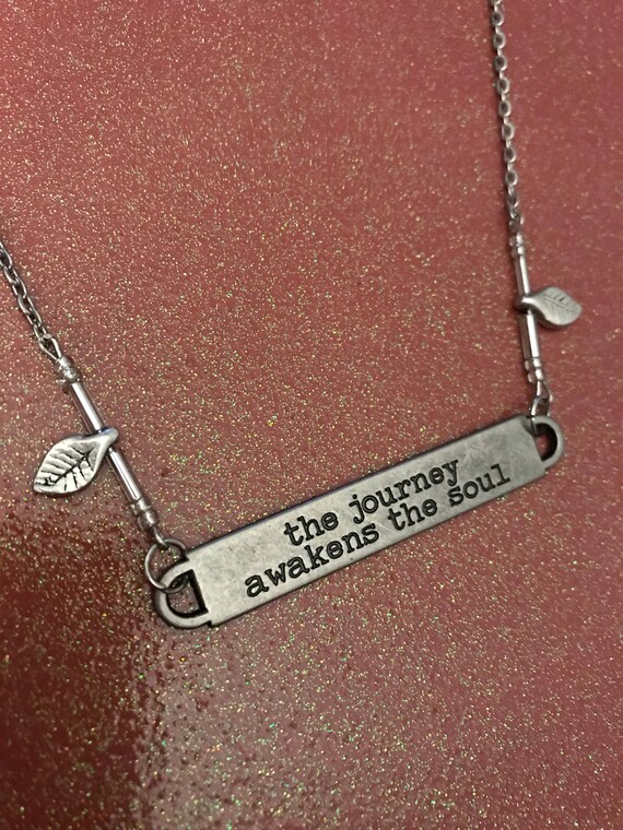 The journey awakens the soul silver necklace