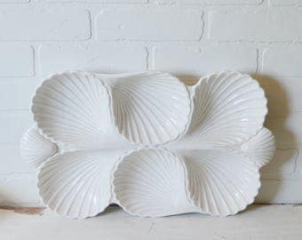 Shell Serving Platter, White Shell Serving Platter, Seashell Platter, FF Serving Platter, Coastal Serveware, Coastal Wedding, Coastal Decor