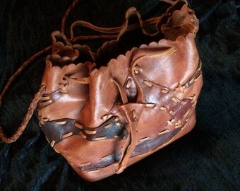 Leather Patchwork Bucket Bag