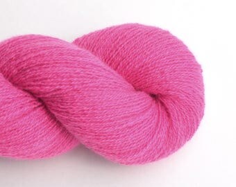 Reclaimed Cashmere Yarn, Lace Weight, Deep Pink, Lot 030717