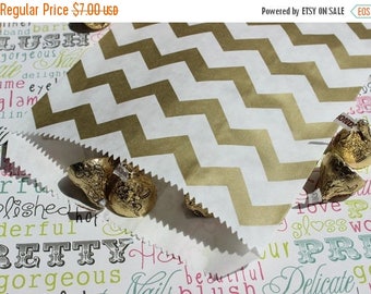 GLAMSALE 50 Gold Chevron Candy Bags, Gold Wedding Candy Bags, Gold Popcorn Bags, Gold Favor Bags, Gold Gift Bags, Gold Paper Goods, Gold Can