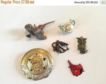 SUMMER SALE Destash Craft Lot of Vintage Salvaged Bird Figural Jewelry Pieces