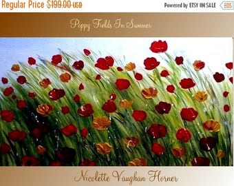 SALE Large Original contemporary modern fine art Impasto floral painting by Nicolette Vaughan Horner