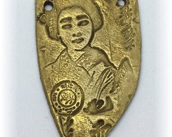 Handmade Artisan Ceramic Embellishment for Art Quilts, Mixed Media, Jewelry Etc.