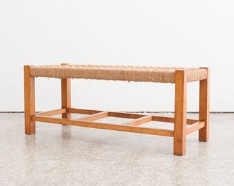 Mission Style Woven Foot Stool / Ottoman