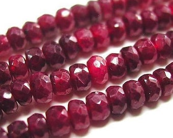 Red Ruby Beads 5,15,,50 Drilled 3.5mm Faceted Rondelles Genuine Precious Gemstone Pigeon Blood USA Seller Take 20% Off Ruby Jewelry Supplies
