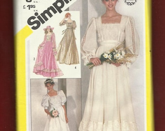 Vintage 1981 Simplicity 5362 Gunne Sax Romantic Garden Wedding Dress Size 12 UNCUT