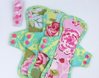 Cloth pad set, cloth pads, menstrual pads, exposed core pad