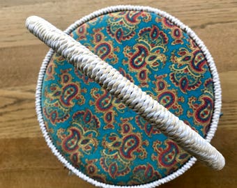Vintage Retro Wicker Sewing Storage Basket