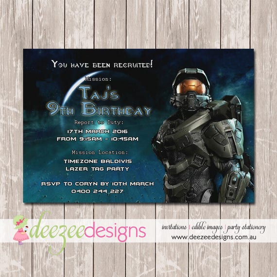 Halo Birthday Invitation YOU PRINT BD122B
