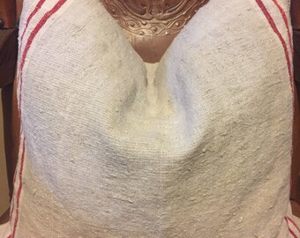Antique French Hemp and Linen Grain Sack Pillow