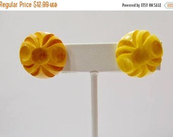 ON SALE Vintage Carved Bakelite Earrings Item K # 3282