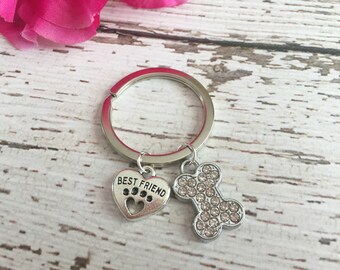 Best Friend and Bling Key Ring for Dog Moms
