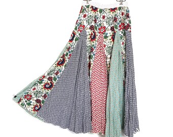 Vintage 70's Skirt Hippie Skirt 60's Skirt Boho Skirt Bohemian Skirt Hippie Patchwork Maxi Skirt Vintage Small Medium S M C2