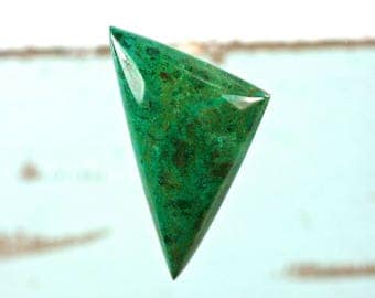 Parrot Wing Chrysocolla gemstone freeform cabochon 39x25mm