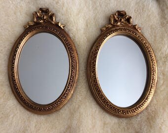 SALE / pair of Windsor Art gold wall mirrors / Hollywood Regency