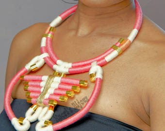 Tribal Statement Necklace (rope/thread)