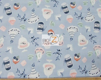100% Cotton Fabric By Dearstella Design - Let's Make Cupcakes - By The Yard (FH-3358) Clothing Decor Licensed Quilt