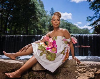 African Clothing for Women: U A Swing Mini Dress - K u k u a Collection Summer Capsule