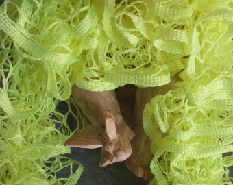Girl yellow ruffle scarf - handmade