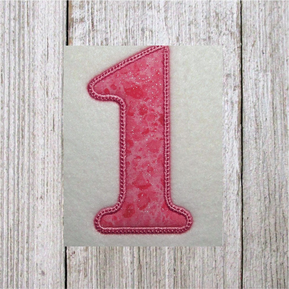 Embroidery design, 1st birthday, Number 1 Applique, machine embroidery