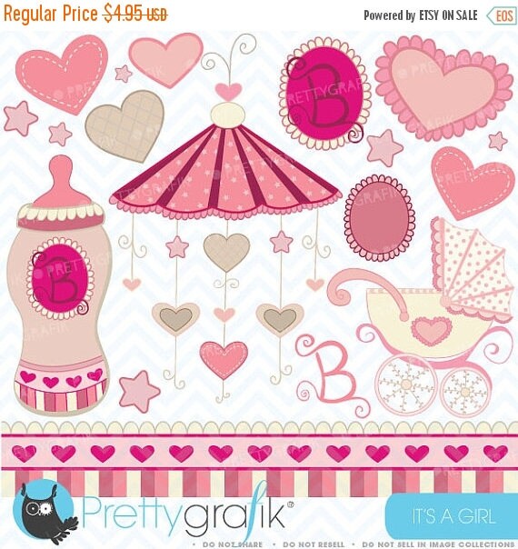 80% OFF SALE baby girl clipart commercial use, vector graphics, digital clip art, digital images - CL321 Il_570xn