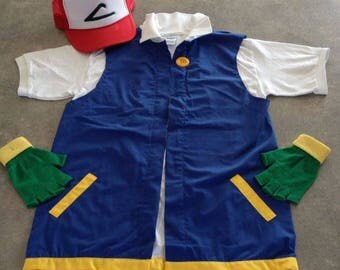 3 pc POKEMON GO Adult 2X - men's Ash Ketchum Pokemon Trainer Costume - Cosplay - XXL