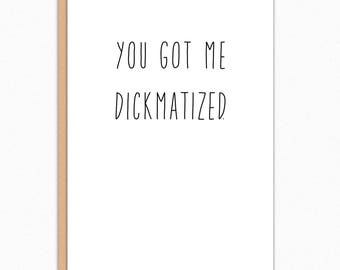 Boyfriend Card. Boyfriend Gift. Sexy Boyfriend Card. Naughty Card For Him. Sexy Card. Dirty Love Card. Sexy Husband Card. Dickmatized