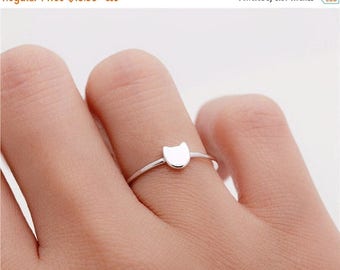 ON SALE Tiny cat ring / sterling silver / gold vermeil / rose gold plated ring - Delicate simple everyday jewelry