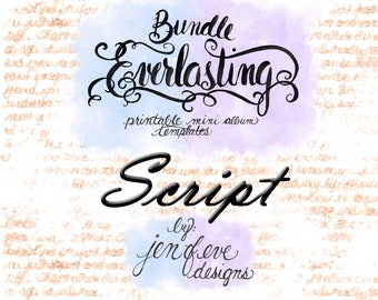 Everlasting & Mini Everlasting Printable Mini album Template Bundle in SCRIPT and PLAIN