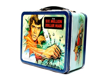 Vintage 1978 Alladdin 6 million dollar man metal lunchbox
